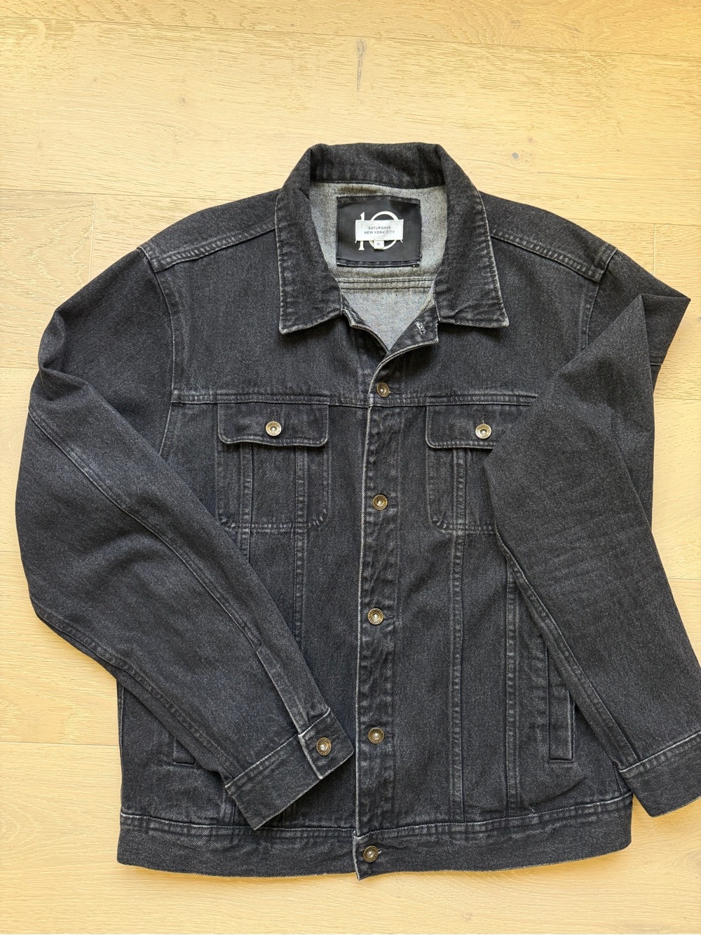 Saturdays NYC Men's Black Denim Jacket - Unbranded Classic Trucker